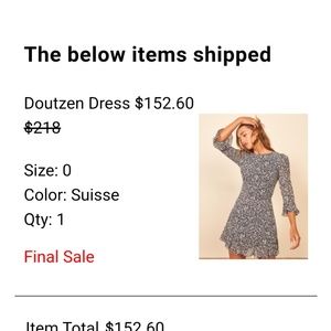 Reformation mini dress